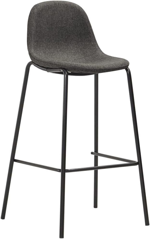 5-delige barset, stof, donkergrijs, tuinmeubilair, bistroset, zitgroep met stoelen en tafel, balkonmeubels, outdoor meubelset voor terras, tuin, balkon -A - QUORE