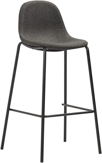 5-delige barset, stof, donkergrijs, tuinmeubilair, bistroset, zitgroep met stoelen en tafel, balkonmeubels, outdoor meubelset voor terras, tuin, balkon -A - QUORE