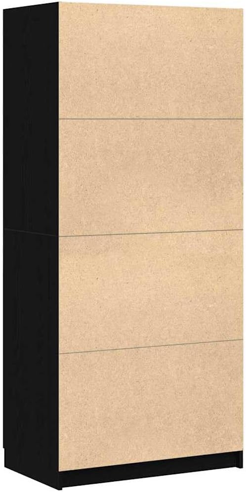 Kledingkast – Garderobekast – Opbergkast – Kledingopslag – Linnenkast – Modern Design – Zwart Eikenhout – 80 x 50,5 x 180 cm – Duurzaam Geprefabriceerd Hout – Ruime Indeling Met Deuren