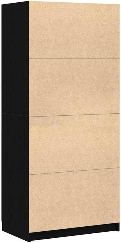 Kledingkast – Garderobekast – Opbergkast – Kledingopslag – Linnenkast – Modern Design – Zwart Eikenhout – 80 x 50,5 x 180 cm – Duurzaam Geprefabriceerd Hout – Ruime Indeling Met Deuren
