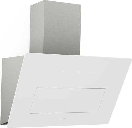 Klarstein SleekAir Campana Extractora - 60cm, 686 m³/h, Eficiencia A++, Led 5W, Táctil, Silenciosa, Blanca, Dos Modos de Funcionamiento, Filtro Carbón Activo