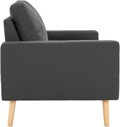 vidaXL Two-seater sofa fabric dark grey - QUORE