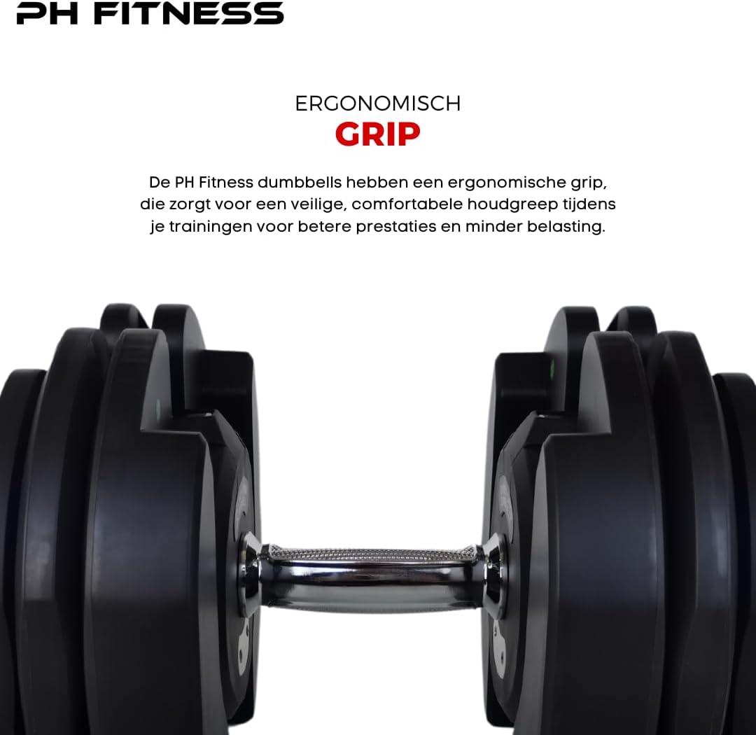 Adjustable Dumbbells 40kg Set – 2 Pieces | 17-in-1 Smart Adjustable Dumbbell 5–40kg | Professional Dumbbell Set for Home Gym | Space Saving Weights for Strength Training & Fitness - QUORE