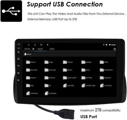 Ossuret Autoradio voor Citroen C2/C3 (2002-2006), 9 Inch Android 13 Aanraakscherm 2+32GB GPS Navigatie met Carplay Android Auto WiFi Bluetooth Stuurwielbediening DSP USB