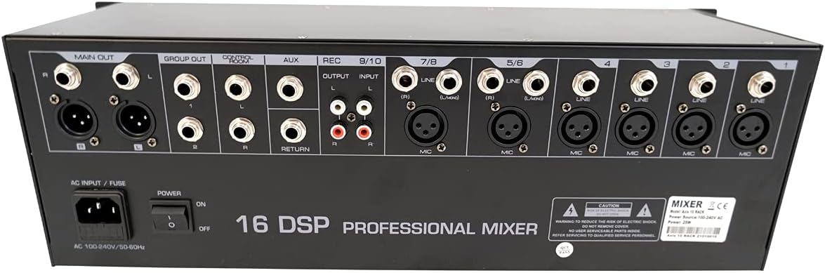 10-Kanaals Rackmixer – Mengpaneel – Mengtafel – Geluidsmixer – Audiomixer – Ingebouwde 2-Kanaals USB-Geluidskaart – Bluetooth En MP3-Speler