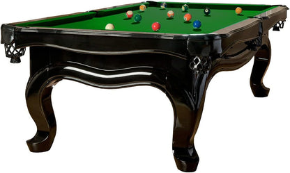 Billiard table pool table model Piano 8 ft. with high-quality K-55 band rubber and free choice of cloth color: Simonis 860 yellow green - QUORE