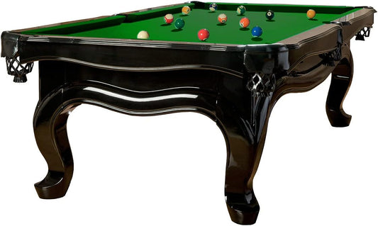 Billiard table pool table model Piano 8 ft. with high-quality K-55 band rubber and free choice of cloth color: Simonis 860 yellow green - QUORE