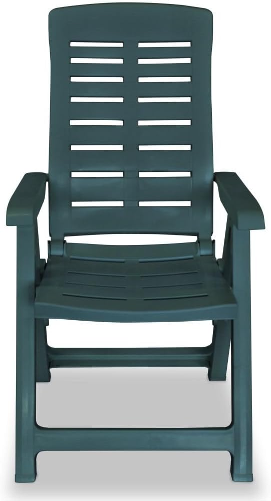 Festnight 4/6 Folding Chairs Outdoor Garden Patio Camping Chair 60 x 61 x 108 cm Plastic Green - QUORE