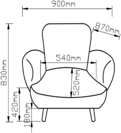 Atlantic Home Collection BEN, fauteuil, imitatie schapenwol, zwart