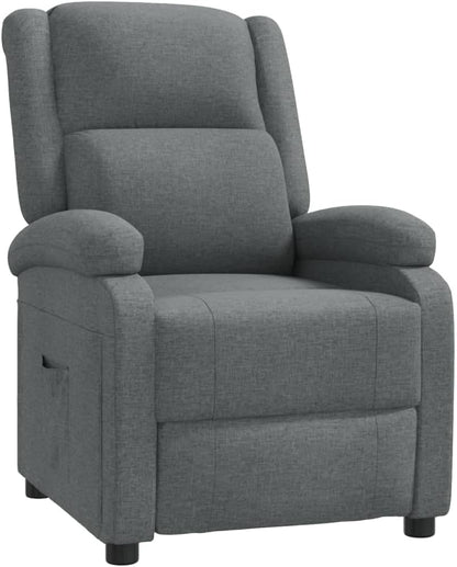 Model 340182 Dark Grey Fabric Armchair, Lounge Chair, Recliner Chair, Bedroom Chair, Model 340182 - QUORE