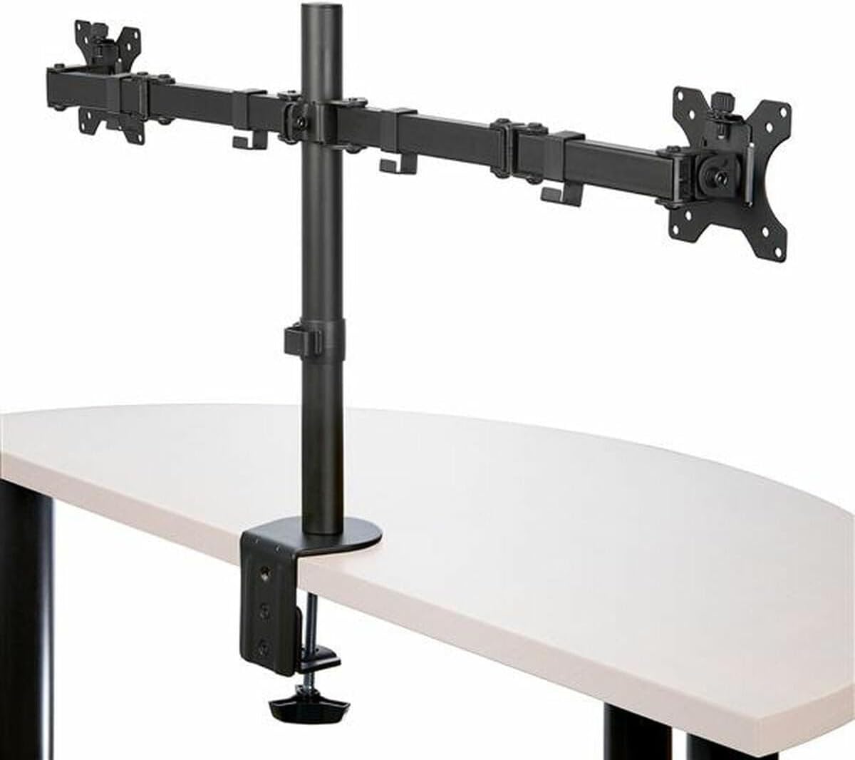 StarTech.com Dubbele Monitorarm - VESA Bureausteun voor Schermen tot 32" - Ergonomische Draaibare Beugel met Bureauklem/Doorvoer bevestiging - Verstelbare Hoogte/Kantelen/Zwenken/Roteren