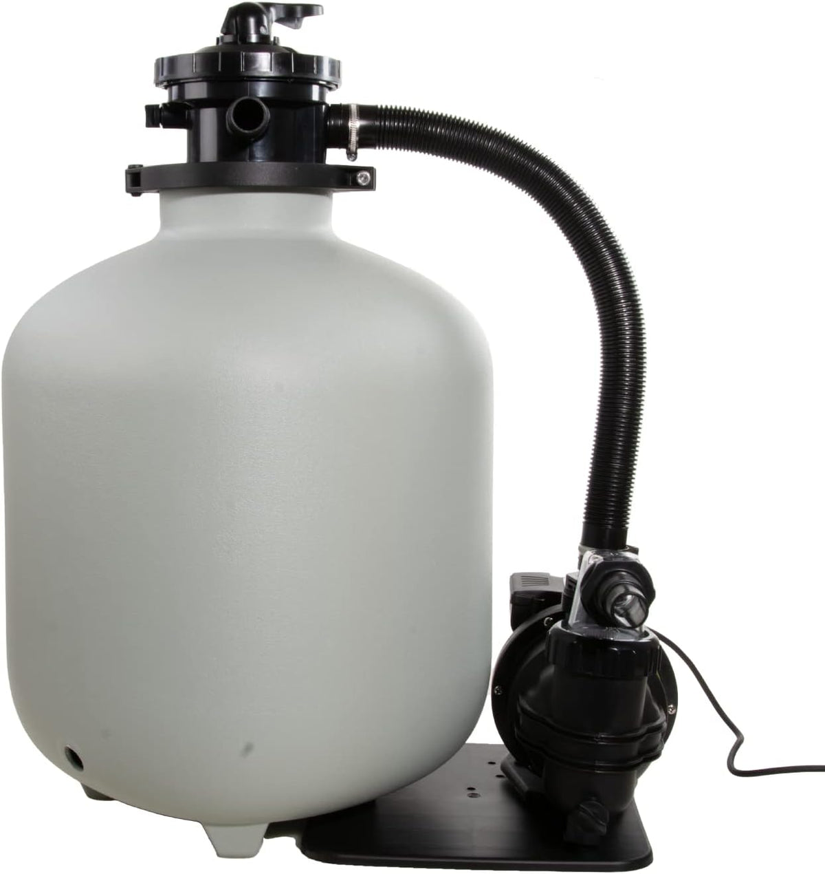 AquaForte Zandfilterset SQ-460, filtercapaciteit 68 L, filtermateriaal 68 kg (zand), max. debiet 10 m3 per uur, 550 Watt, max. bekkengrootte 39,5 m3, uitgerust met 6-wegklep bovenaan