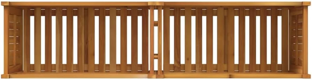LAPOOH Tuinplantenbak met voering 153x38,5x50 cm massief hout acacia, tuinplantenbak, tuinplantenbak buiten, plantenbak-366442 - QUORE