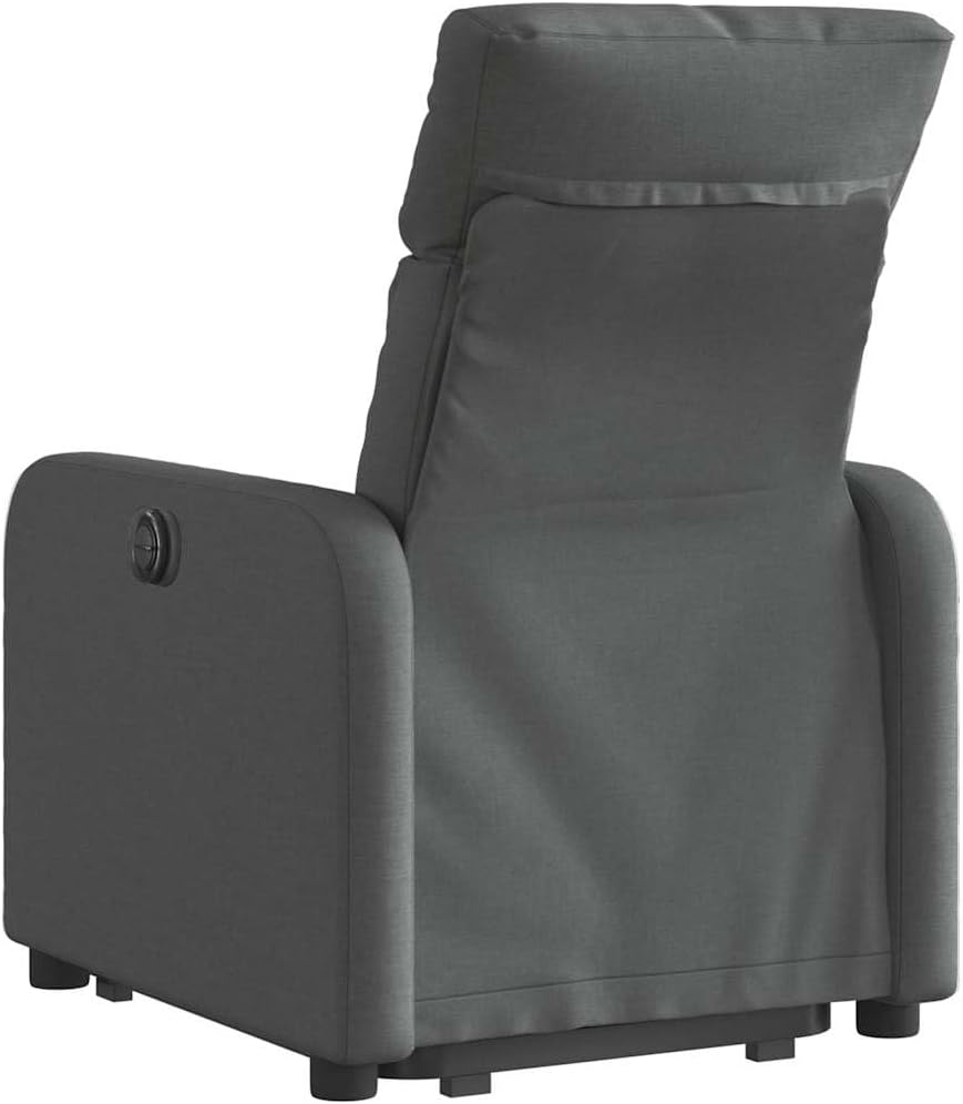 Relaxstoel Met opstahulp – Elektrische Relaxstoel – TV-stoel – Ligstoel – Elektrische Relaxfauteuil – Donkergrijs – Ademend Stof – Elektrisch Kantelsysteem tot 135°