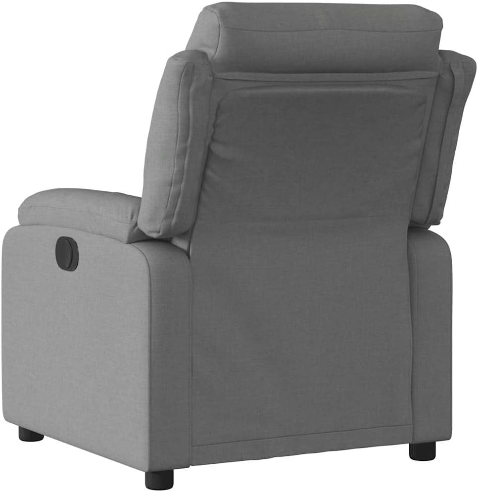 Relaxstoel donkergrijze stof TV fauteuil met ligfunctie, enkele ligstoel relaxstoel voor woonkamer, slaapkamer handmatig kantelsysteem mA7 - QUORE