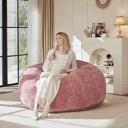 Zitzak – Bean Bag – Zitzakstoel – Loungestoel – Fauteuil – Roze – Katoen Vulling – Linnen Materiaal – Groot Formaat 150 cm
