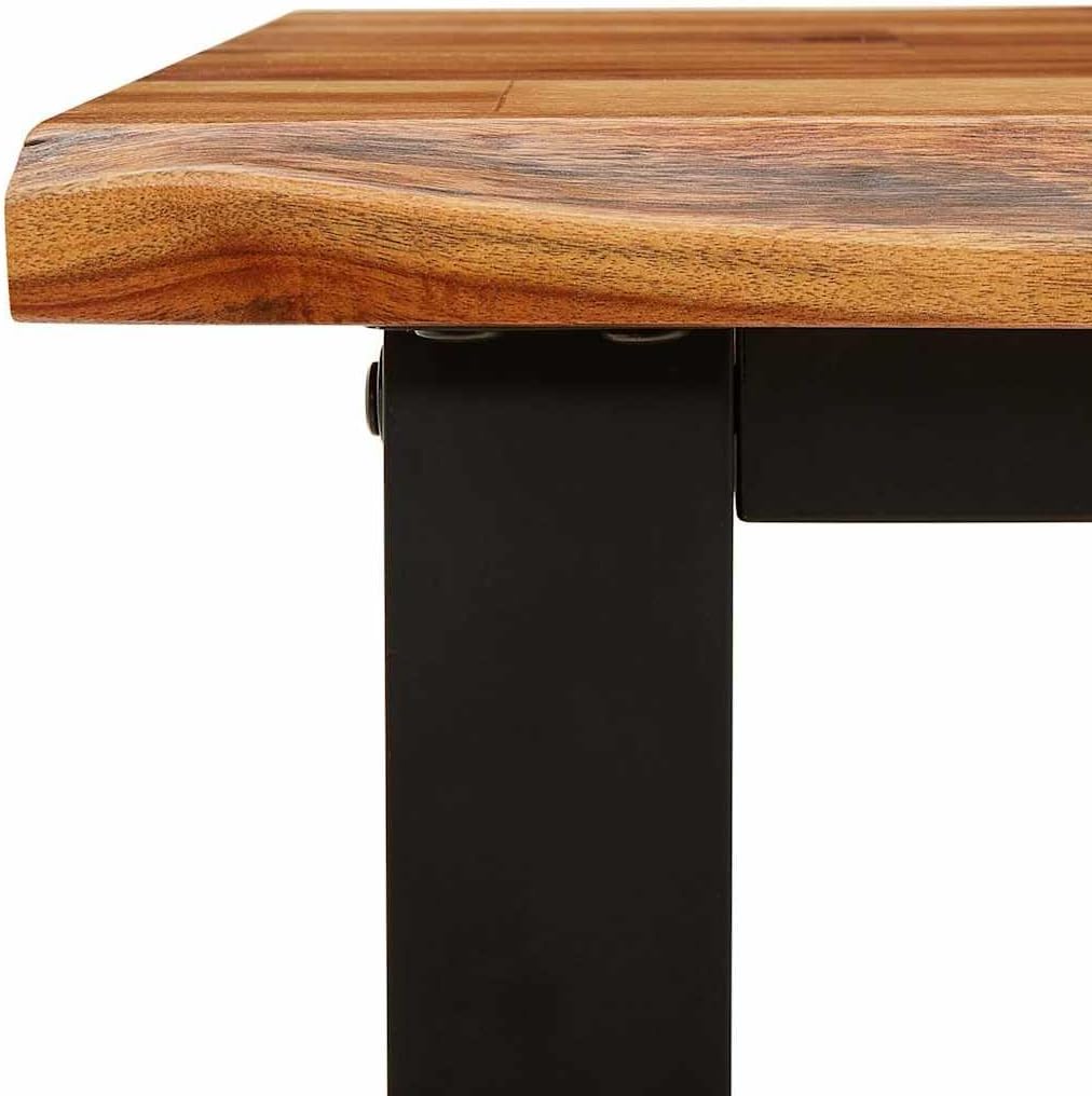 vidaXL Wall table with natural edge 140x40x80 cm solid acacia wood