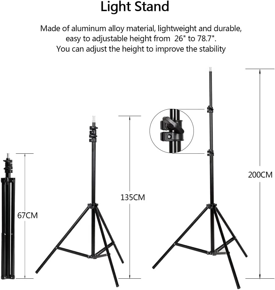 Softbox LED-set – Fotostudioset – Studioverlichting – Fotografielicht – Lichtset – 2 X Softbox 50 X 70 Cm – 2 M Metalen Statieven Met 4-In-1 E27 Lamphouders