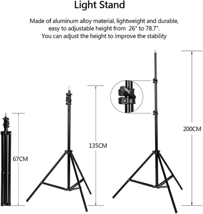 Softbox LED-set – Fotostudioset – Studioverlichting – Fotografielicht – Lichtset – 2 X Softbox 50 X 70 Cm – 2 M Metalen Statieven Met 4-In-1 E27 Lamphouders