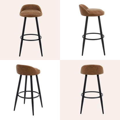 Barkruk Set van 2 - Stoel - Kleine stoel - Keukenstoel - 37,5 cm x 34 cm - Bruin
