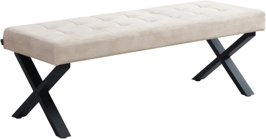B&D home Dolce 140 cm Padded Dining Sofa for Dining Room, Wardrobe, Kitchen, Industrial Modern Design, Grey - QUORE