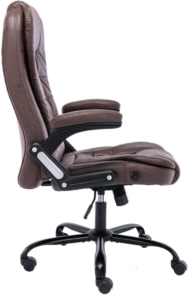 Ergonomische Bureaustoel – Kantoorstoel – Werkstoel – Draaistoel – Bureaustoel Kunstleer – Hoge Rugleuning – In Hoogte Verstelbaar – Nylon Wielen – Maximaal Comfort