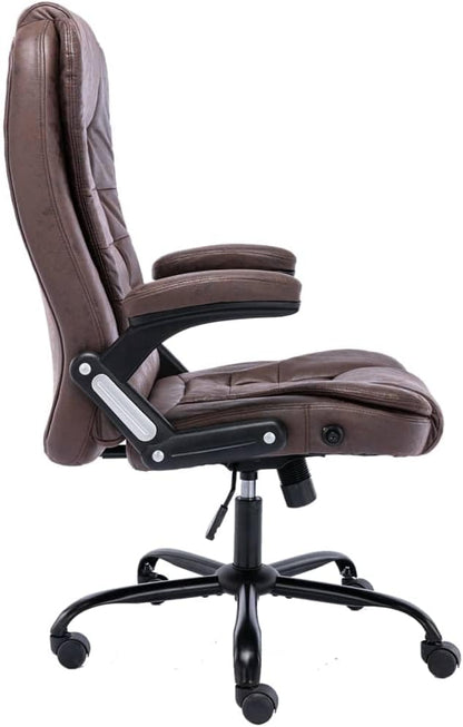 Ergonomische Bureaustoel – Kantoorstoel – Werkstoel – Draaistoel – Bureaustoel Kunstleer – Hoge Rugleuning – In Hoogte Verstelbaar – Nylon Wielen – Maximaal Comfort