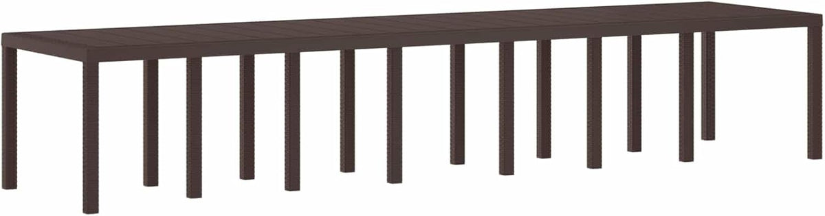 Tuinstafel – Eettafel – Buitenmeubel – Tuinmeubel – Terrastafel – Rechthoekig Design – Weerbestendig Poly Rattan – Stevig Stalen Frame – 400 x 100 cm
