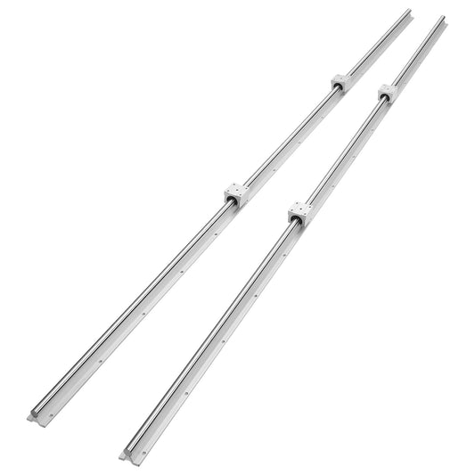 VEVOR Linear Guide Rail SBR20, 1800 mm, 2 Pieces, Linear Rail 1800 mm, 4 Pieces, Ball Bearings SBR20UU, Linear Bearing Glides Set for Automated Machines, CNC Routers, Lathes,