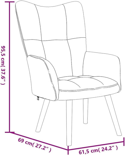 Relaxstoel Zwart – Fauteuil – Loungestoel – Leunstoel – Zitstoel – Fluwelen Bekleding – Stabiel Stalen Frame met Massief Hevea Hout – Dikke Schuimvulling voor Optimaal Comfort