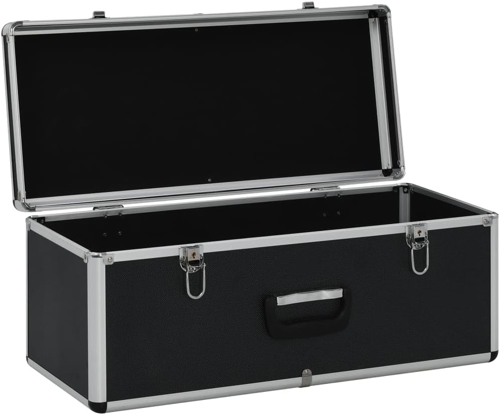 vidaXL Opbergkoffers 3 st aluminium zwart