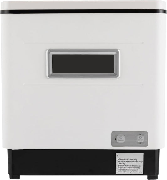Stainless Steel Dishwasher, 220 V, 1500 W, Table Dishwasher, 60 Litres, Small Dishwasher, 70 Degrees Heat, Dishwasher, White - QUORE