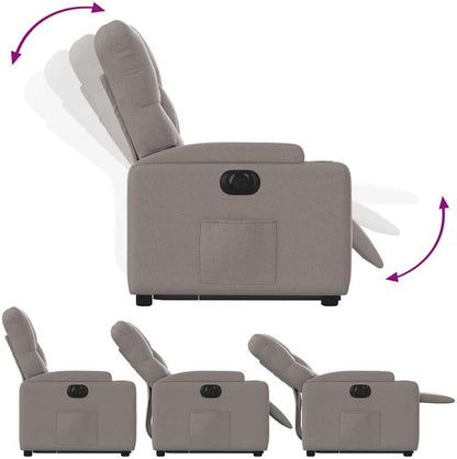 Relaxstoel Elektrisch – Relaxfauteuil – Elektrische Stoel – Ligstoel – Sta Op Stoel – Opstahulp – Verstelbare Ligfunctie Tot 135° – Taupe Stof