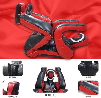 Shelly MMA Grappling Dummy Zelfverdediging Training Judo Bokszak Dummy BJJ Worstelen Zitten Defensieve Positie Braziliaanse JIU Jitsu Inzending Vinyl Stof Dummy 170cm ONGEVULD