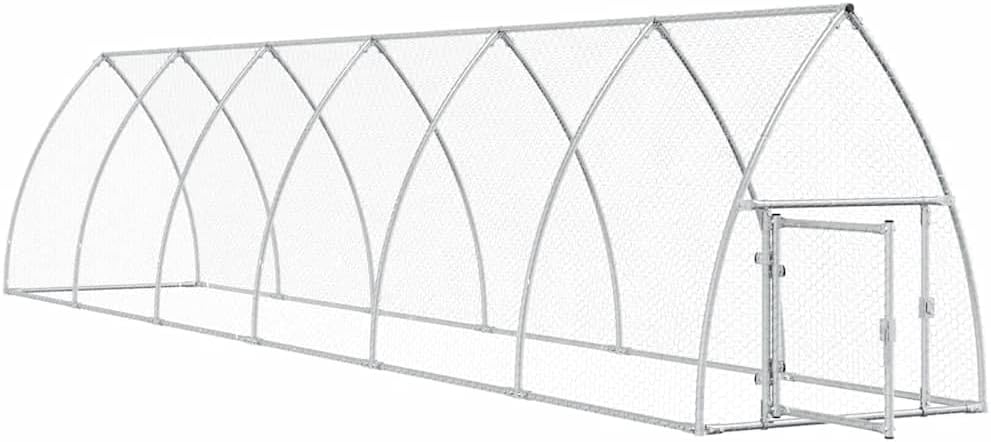 Kooi voor Kippen – Kippenhok – Buitenren – Dierenverblijf – Kippenren – Verzinkt Staal – Robuust & Weerbestendig – 600 x 105 x 120 cm