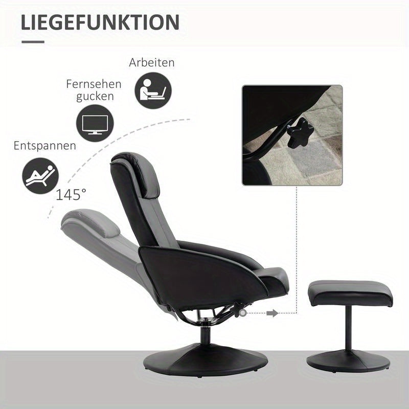 Ergonomic Recliner Chair with Footrest - Heavy-Duty Leisure Chair, Easy Assembly Living Room, Bedroom, Home Theater Seat - Sturdy Base for Hard Floors - Modern Minimalist Furniture for Reading, Watching TV, Napping - Space-Sa