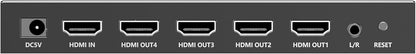 PremiumCord HDMI-wandcontroller, 1 video-ingang voor 4 displays, 8 weergavemodi, Full HD 1080p 60 Hz, HDMI 1.4, HDCP 1.4, metalen design, zwart