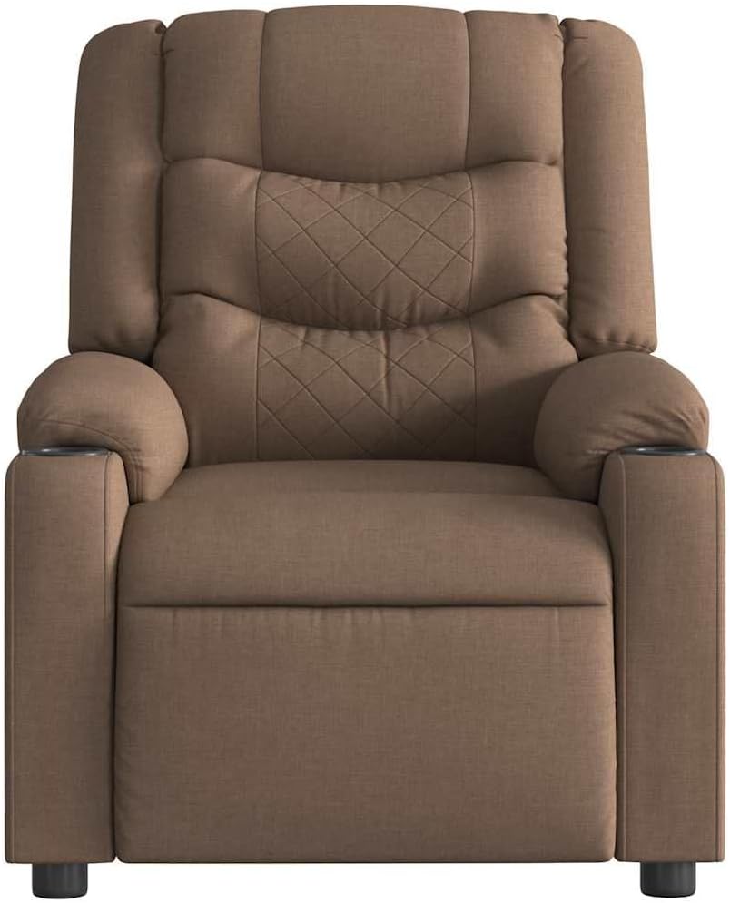Relaxstoel – Elektrische Fauteuil – Stoel – Ligstoel – Fauteuil Met Kruk – Bruin – Stof – Motorisch Verstelbaar – Maximaal Comfort