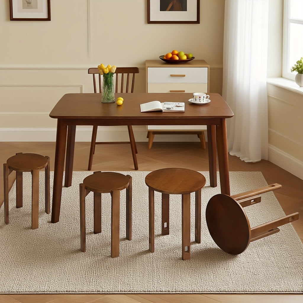 Moderne Kruk – Stapelbare Krukken – Barkruk – Eetkamerkruk – Keukenkruk – Eikenhout – Duurzaam & Compact – Gemakkelijk Schoon Te Maken – Walnoot