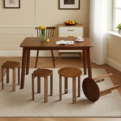 Moderne Kruk – Stapelbare Krukken – Barkruk – Eetkamerkruk – Keukenkruk – Eikenhout – Duurzaam & Compact – Gemakkelijk Schoon Te Maken – Walnoot
