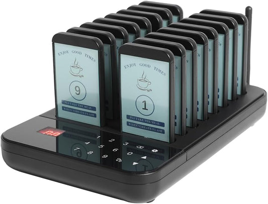 KZH Pager Systeem, Oproepsysteem Restaurant, 16 Pagers, 7 Oproepmodi, Gemakkelijk te Gebruiken, Waterdicht Aanraaktoetsenbord, Semafoonsysteem voor Bar, Ziekenhuis, Hotel