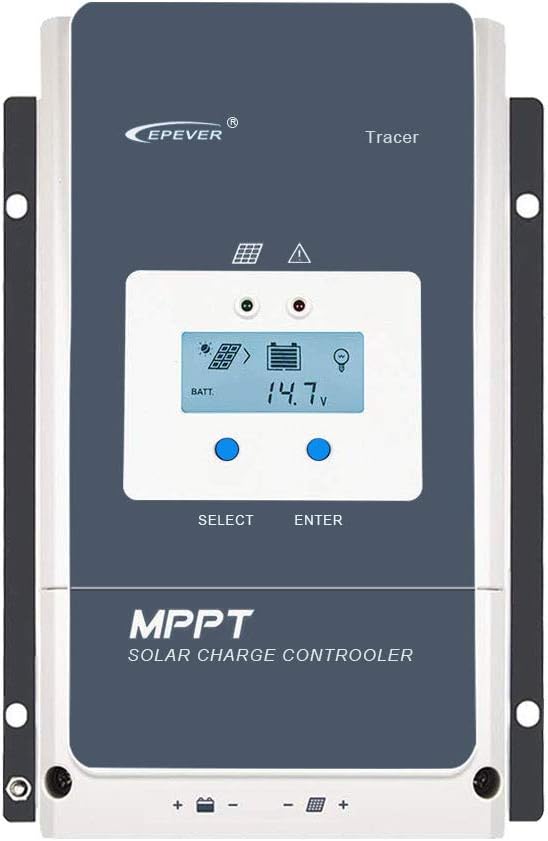 EPEVER 60A MPPT Solar Charge Controller 12V/24V/36V/48V met LCD Display, Open Circuit Voltage tot 150V voor Sealed, GEL, Flooded en User - Tracer 6415AN