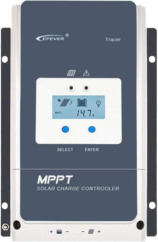 EPEVER 60A MPPT Solar Charge Controller 12V/24V/36V/48V met LCD Display, Open Circuit Voltage tot 150V voor Sealed, GEL, Flooded en User - Tracer 6415AN