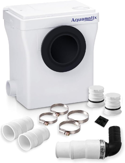 Aquamatix Cubo 400W Broyeur 110L/min Vuilwaterpomp voor toilet, wastafel, en badkuip met koolstoffilter, 8m Verticaal pompen