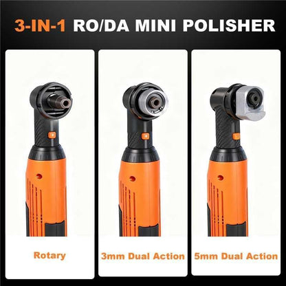 Protmex Cordless Car Polisher - 1.2/1.6/2 Inch Mini Polisher, 8 Speeds 2500-6000RPM Mini Buffer with 22 Pads, 12V Rotary & Dual Action Car Polisher Buffer for Car Motorcycle Detailing Polishing Waxing