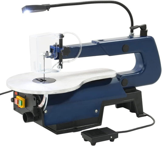 Decoupeerzaag – Elektrische Decoupeerzaag – Zaagmachine – Figuurzaag – Voetpedaal Zaag – Ingebouwd LED-Licht – Kantelbare Aluminium Werktafel 0-45°