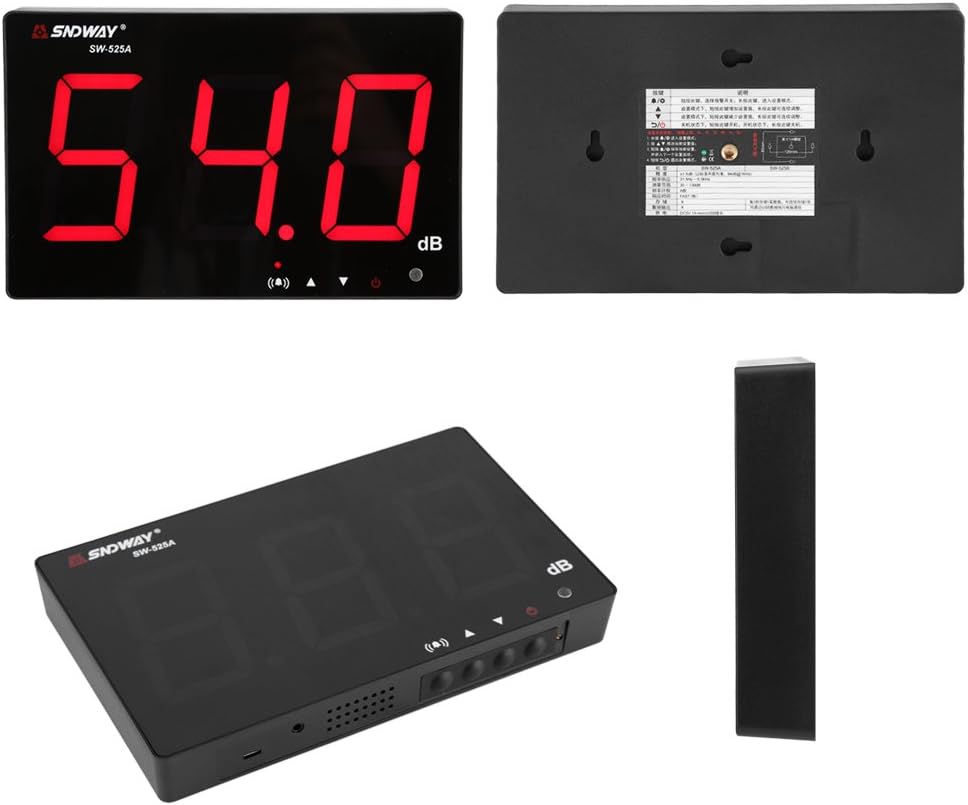 30~130dB geluidsniveaumeter, digitale decibelmeter met 9,6 inch LCD-scherm, nauwkeurigheid 1,5dB, wandmontage