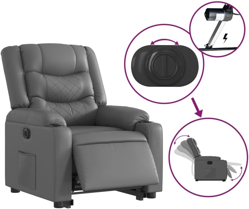 Elektrische Sta-Op Stoel – Sta-Op Fauteuil – Verstelbare Relaxstoel – Elektrische Relaxstoel – Sta Op Stoel Ouderen – Elektrische Liftfunctie – Hoogwaardige Kunstlederen Bekleding