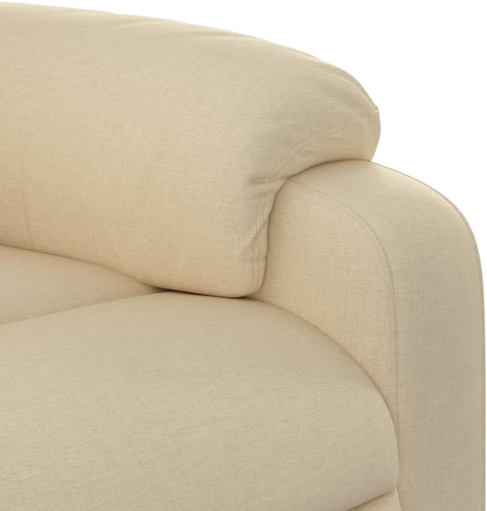 vidaXL Tilting Chair, Recliner Chair with Footrest, Seat with Backrest and Armrests, Living Room, Modern, Cream