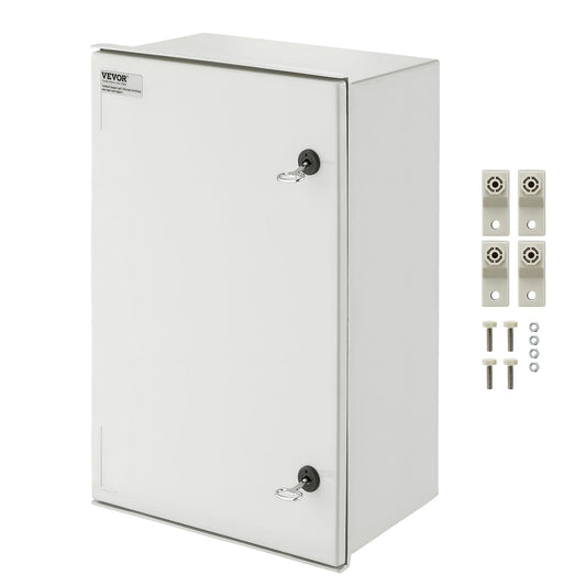 VEVOR NEMA stalen behuizing, 60 x 40 x 23 cm NEMA 4X glasvezel schakelkast, IP66 waterdicht en stofdicht, elektrische aansluitkast voor binnen en buiten, met montageplaat